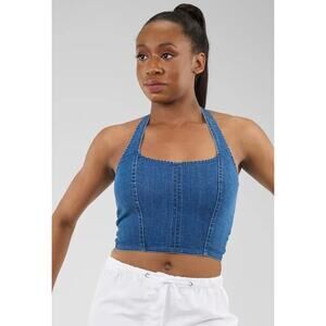 Dance Crop Tank Medium Child Weissman 17212 Denim Halter Jazz Tap Jeans